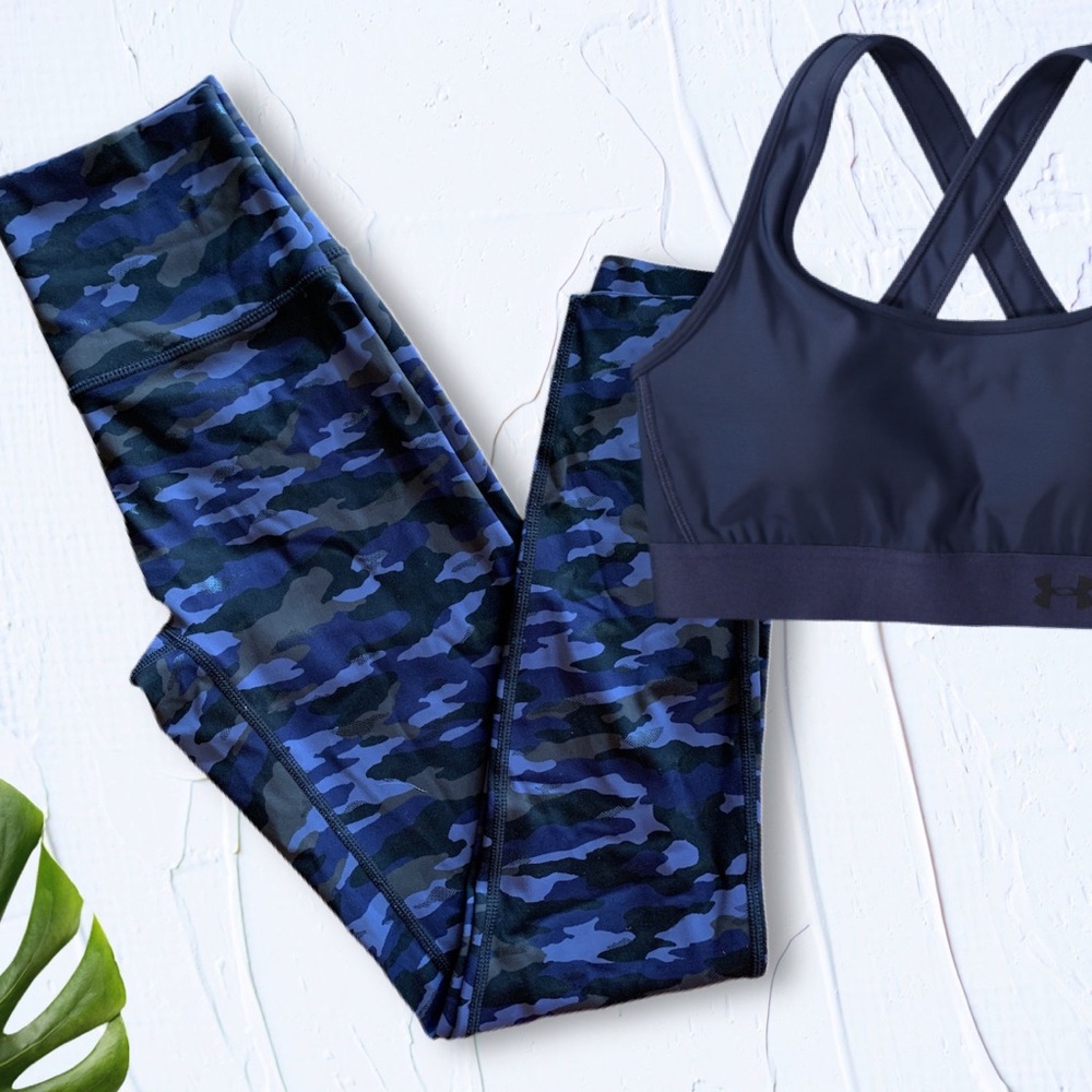 NWOT Aerie MOVE 7/8 Blue Camo Leggings SMALL